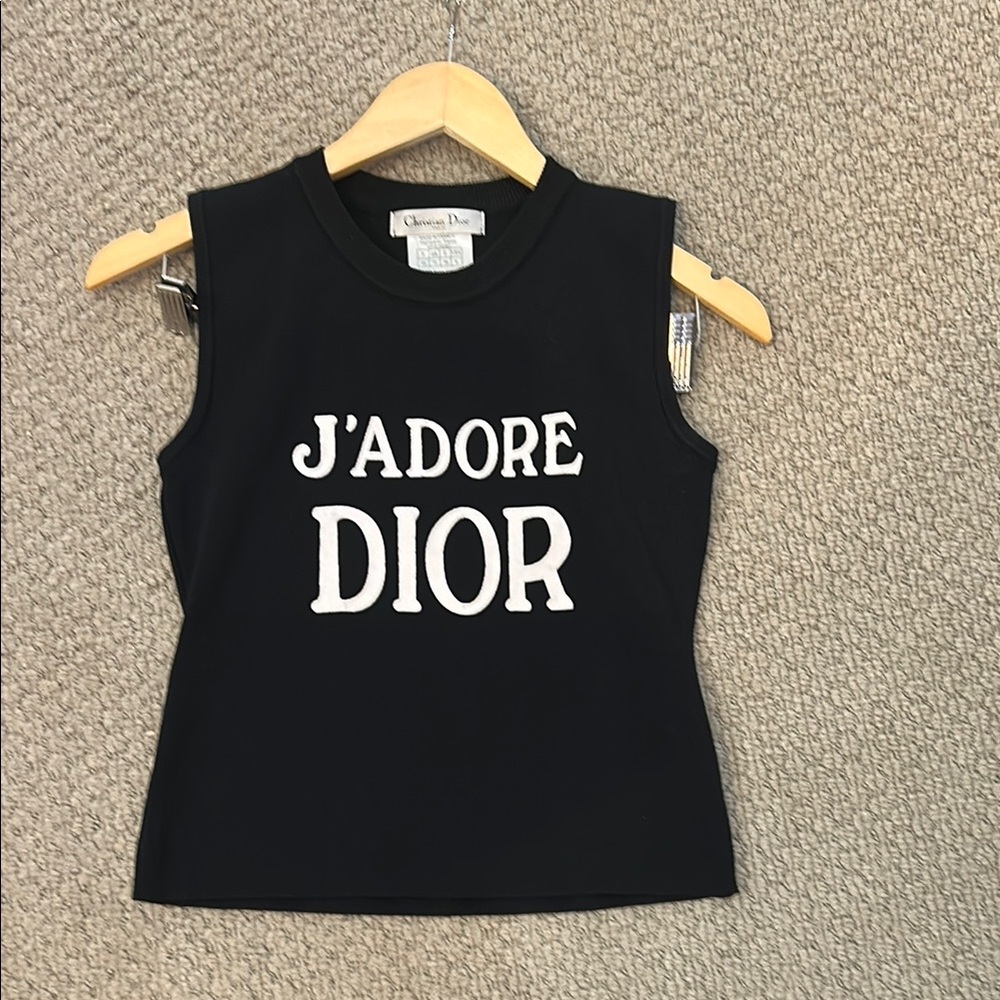 Dior Black Tank Top with White Logo